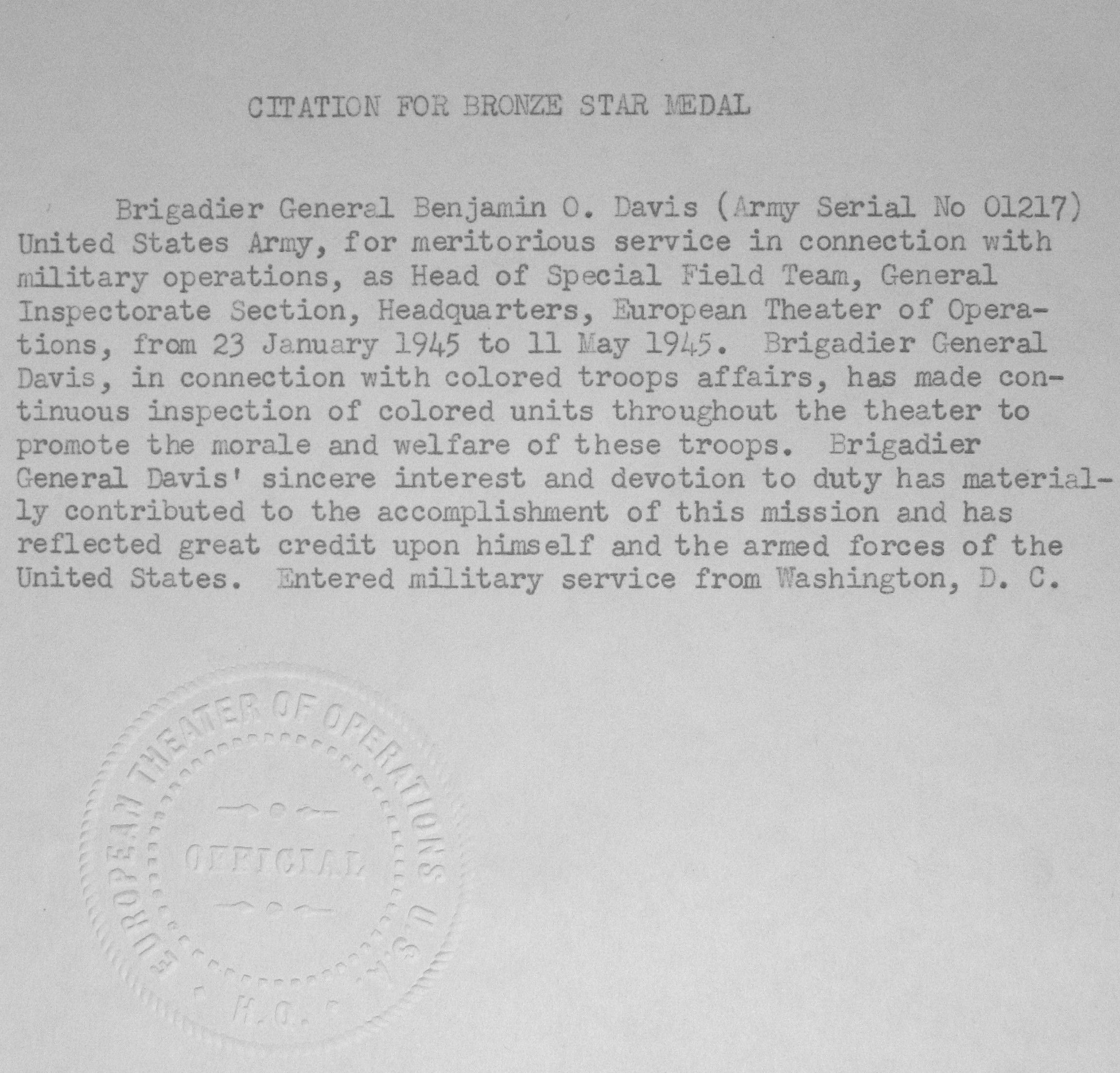 Defending the Long Road to Freedom Benjamin Oliver Davis Army